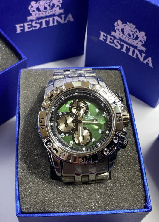 Festina Homme Argent Vert